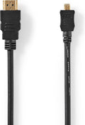 Nedis High Speed ​​HDMI-Kabel met Ethernet - HDMI Connector - HDMI Micro-Connector - 4K@30Hz - 10.2 Gbps - 1.50 m - Rond - PVC - Zwart - Label - afbeelding 1