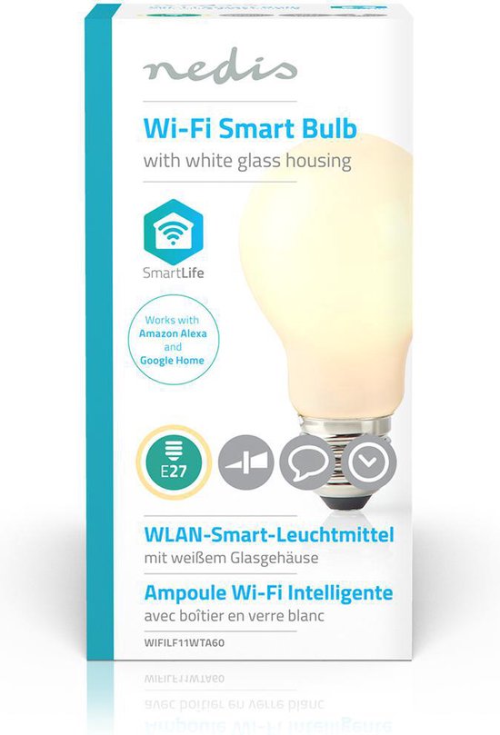 Nedis SmartLife LED Filamentlamp - Wi-Fi - E27 - 500 lm - 5 W - Warm Wit - 2700 K - Glas - Android / IOS - A60 - 1 Stuks - afbeelding 9