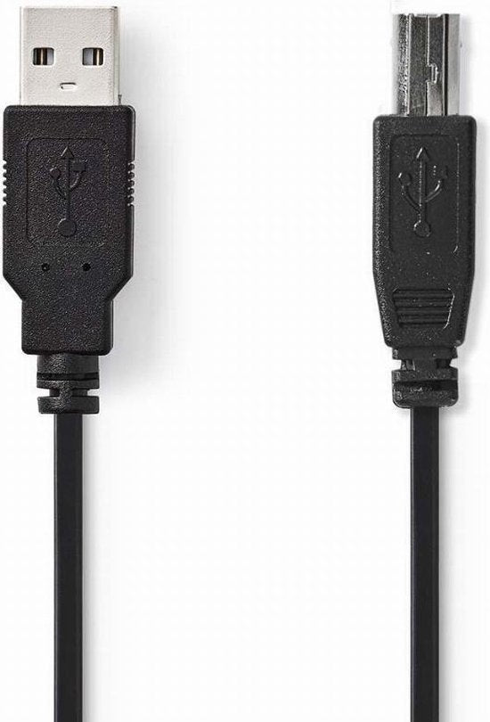 Nedis USB-Kabel - USB 2.0 - USB-A Male - USB-B Male - 480 Mbps - Vernikkeld - m - Rond - PVC - Zwart - afbeelding 14