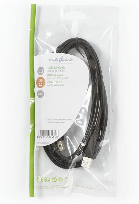 Nedis USB-kabel m USB A Zwart - afbeelding 12