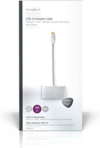 Nedis USB Multi-Port Adapter - 3-in-1 - USB 3.2 Gen 1 - USB-C Male - USB-A Female / USB-C Female / VGA Female 15p - 5 Gbps - 0.20 m - Rond - Verguld - Gevlochten / Nylon - Zilver - Cover Window Box - afbeelding 6