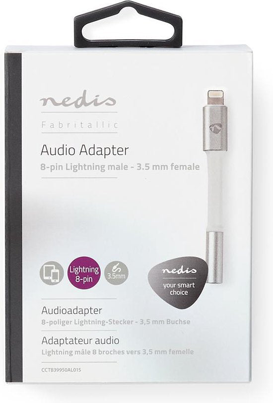 Nedis Lightning-Adapter - Apple Lightning 8-Pins - 3,5 mm Female - Verguld - 0.15 m - Rond - Aluminium - afbeelding 5