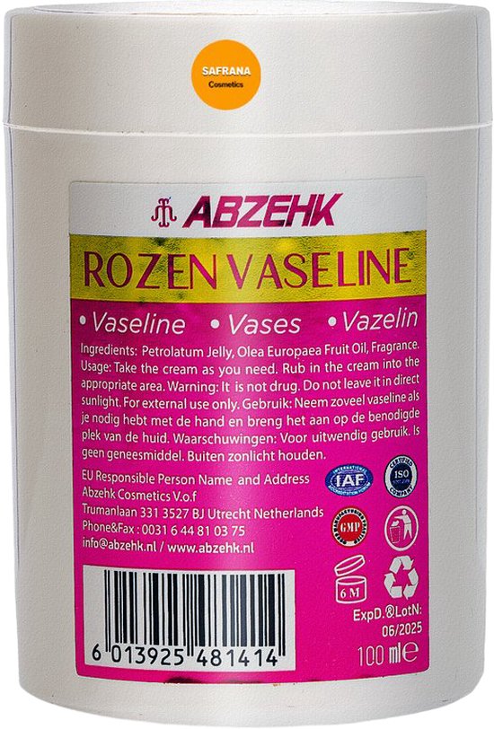Abzehk Rozen Vaseline 100ml x 3 - afbeelding 2