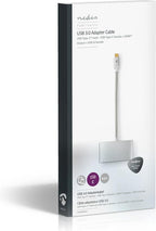 Nedis USB Multi-Port Adapter - USB 3.2 Gen 1 - USB-C Male - HDMI Output / USB-A Female / USB-C Female - 5 Gbps - 0.20 m - Rond - Verguld - Gevlochten / Nylon - Zilver - Cover Window Box - afbeelding 6