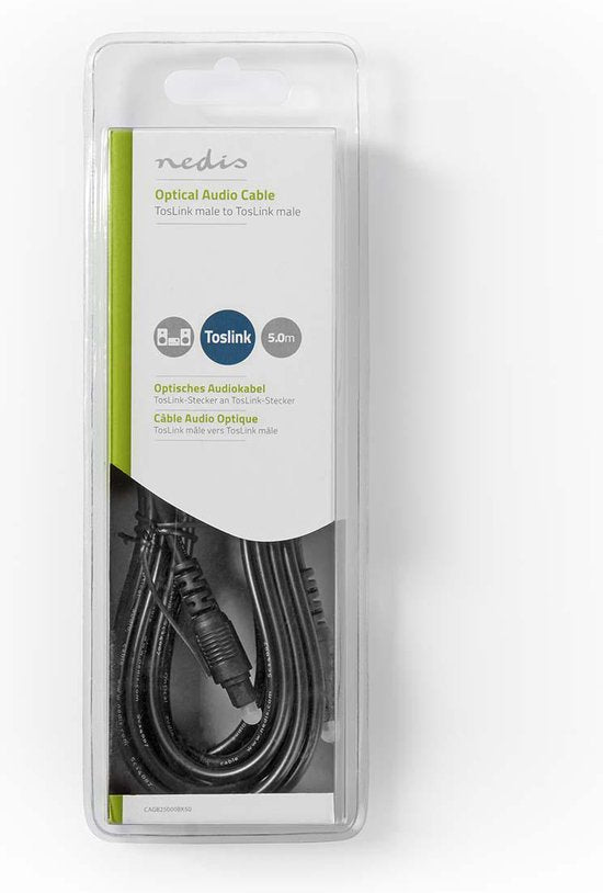 Nedis Optische Audiokabel - TosLink Male - TosLink Male - m - Rond - PVC - Zwart - afbeelding 28