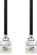 Nedis Telecomkabel - RJ10 Male - RJ10 Male - 5.00 m - Kabel design: Gekruld - Kabeltype: RJ10 - Zwart - Envelop - afbeelding 1