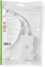 Nedis Mini DisplayPort-Kabel - DisplayPort 1.2 - Mini-DisplayPort Male - DVI-D 24+1-Pins Female / HDMI Input / VGA Female 15p - 21.6 Gbps - Vernikkeld - 0.20 m - Rond - PVC - Wit - Polybag - afbeelding 3