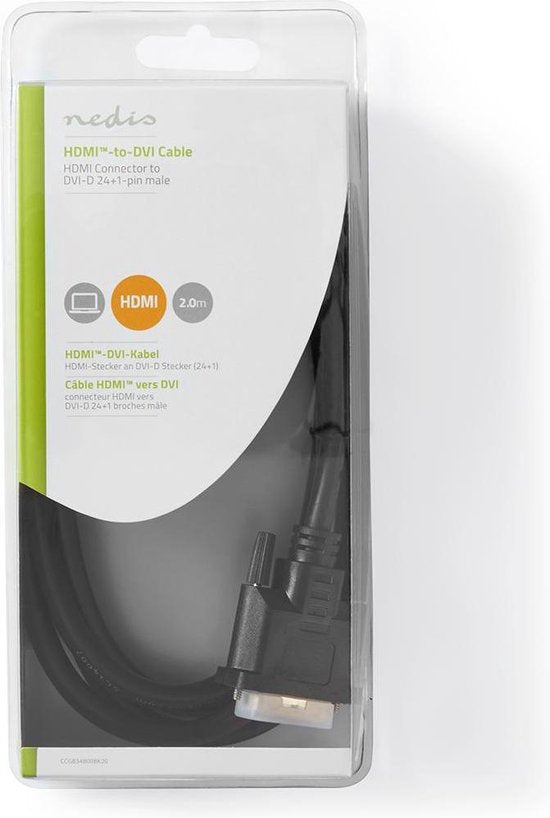HDMIâ„¢- DVI-Kabel | HDMIâ„¢-Connector - DVI-D 24+1-Pins Male | 2,0 m | Zwart - afbeelding 8