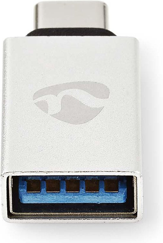 Nedis USB-C Adapter - USB 3.2 Gen 1 - USB-C Male - USB-A Female - 5 Gbps - Rond - Vernikkeld - Zilver - Cover Window Box - afbeelding 3