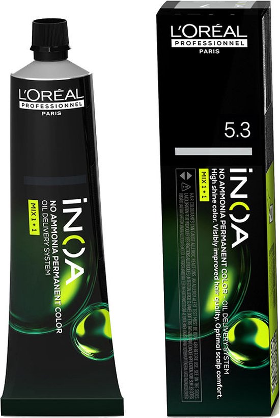 Permanente Kleur L'Oreal Professionnel Paris Inoa Color Nº 5.3 Licht Goudbruin (60 g) - afbeelding 1