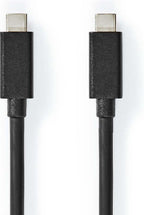 Nedis USB-Kabel - USB 3.2 Gen 1 - USB-C Male - USB-C Male - 60 W - 4K@60Hz - 5 Gbps - Vernikkeld - 1.00 m - Rond - PVC - Zwart - Doos - afbeelding 4