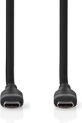Nedis USB-Kabel - USB 2.0 - USB-C Male - USB-C Male - 60 W - 480 Mbps - Vernikkeld - 1.50 m - Rond - Silicone - Zwart - Doos - afbeelding 1