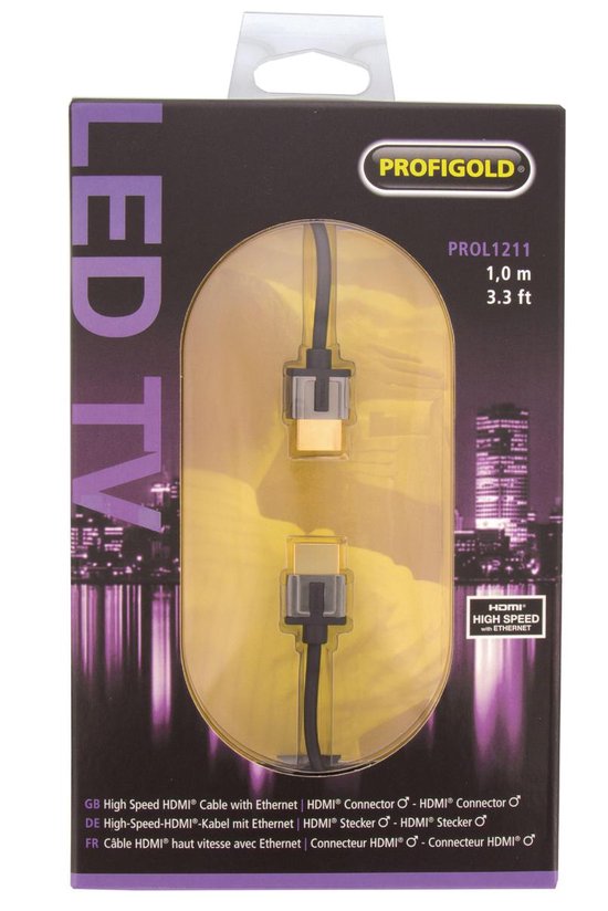 Profigold LED TV hoge kwaliteit Ultraslim HDMI kabel versie 1.4 - 1 meter - afbeelding 11
