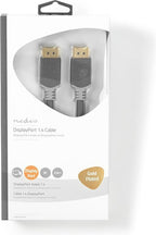Nedis DisplayPort-Kabel - DisplayPort Male - DisplayPort Male - 8K@60Hz - Verguld - 2.00 m - Rond - PVC - Antraciet - Doos - afbeelding 2