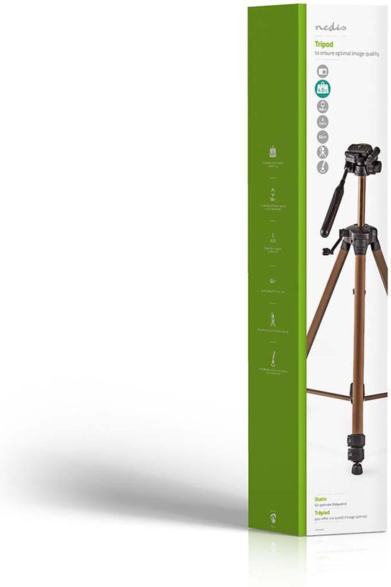Statief - Maximaal draagvermogen: 4.5 kg - Minimale werkhoogte: 60.0 cm - Maximale werkhoogte: 156.0 cm - 3 Segmenten - Pan & Tilt - Inclusief reistas - Zelfnivellerende voeten - ABS / Aluminium - afbeelding 8