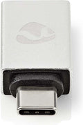 Nedis USB-C Adapter - USB 3.2 Gen 1 - USB-C Male - USB-A Female - 5 Gbps - Rond - Vernikkeld - Zilver - Cover Window Box - afbeelding 1
