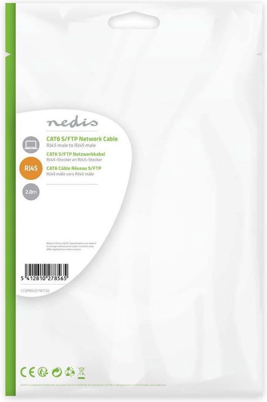 Nedis CAT6 Netwerkkabel - RJ45 Male - RJ45 Male - S/FTP - m - Rond - LSZH - afbeelding 49