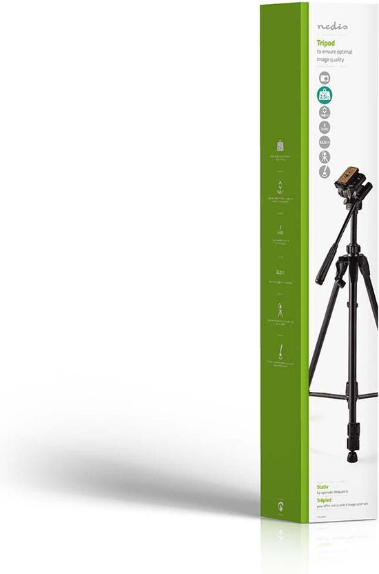 Statief - Maximaal draagvermogen: 2.5 kg - Minimale werkhoogte: 60.5 cm - Maximale werkhoogte: 147.5 cm - 3 Segmenten - Pan & Tilt - Inclusief reistas - Zelfnivellerende voeten - ABS / Aluminium - afbeelding 8