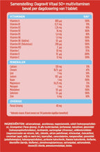 Dagravit Totaal 30 Vitaal 50+ Multivitaminen voordeelverpakking - Vitamine B1, B2, B3, B5, B6, B12 en koper dragen bij aan een goede energiehuishouding - 100 tabletten - afbeelding 9