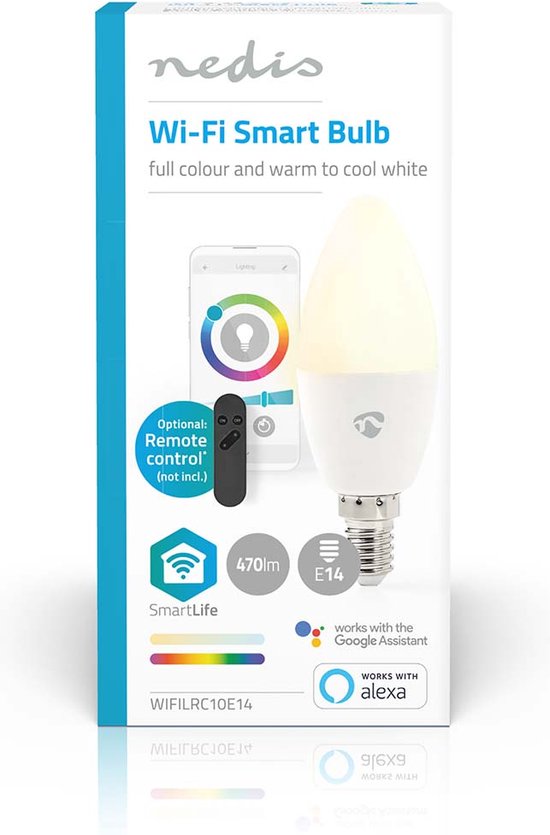 Nedis SmartLife Multicolour Lamp - Wi-Fi - E14 - 470 lm - 4.90 W - RGB / Warm tot Koel Wit - 2700 - 6500 - Android / IOS - Kaars - 1 Stuks - afbeelding 17