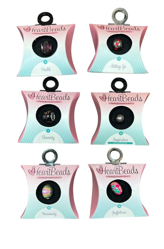6x HeartBeads Bedel (5x Bedel + 1x Stopper) Zilver - afbeelding 1