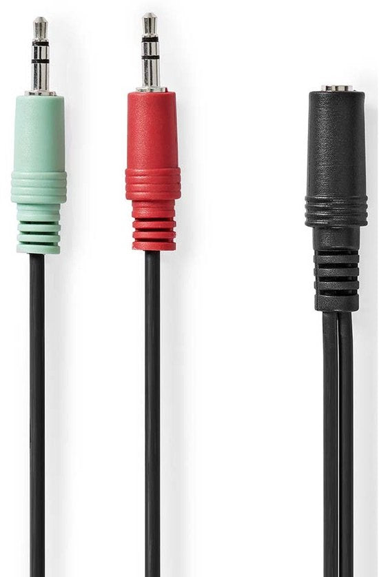 Nedis Stereo-Audiokabel - 3,5 mm Female - 2x 3,5 mm Male - Vernikkeld - 0.20 m - Rond - Zwart - Doos - afbeelding 9