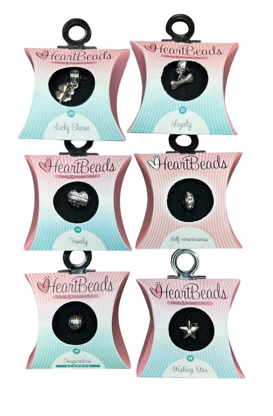 6x HeartBeads Bedel (5x Bedel + 1x Stopper) Zilver - afbeelding 1