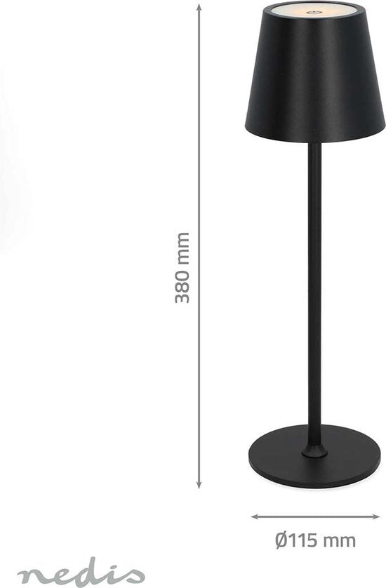 Nedis LED Bureaulamp - Tafellamp - Binnen & Buiten - Oplaadbaar - 150 lm - Zwart - afbeelding 6