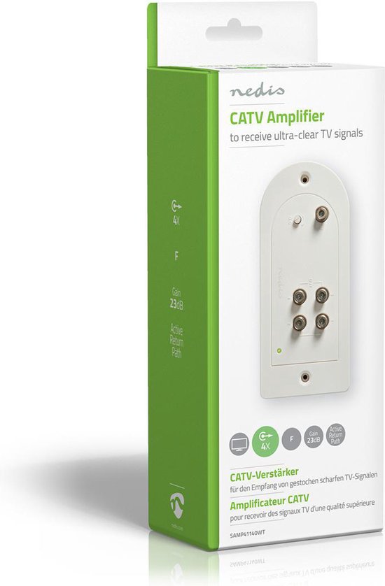 Nedis CATV-Versterker | Versterking: dB | - MHz | Outputs: | Versterkingsregelaar | Wit - afbeelding 14