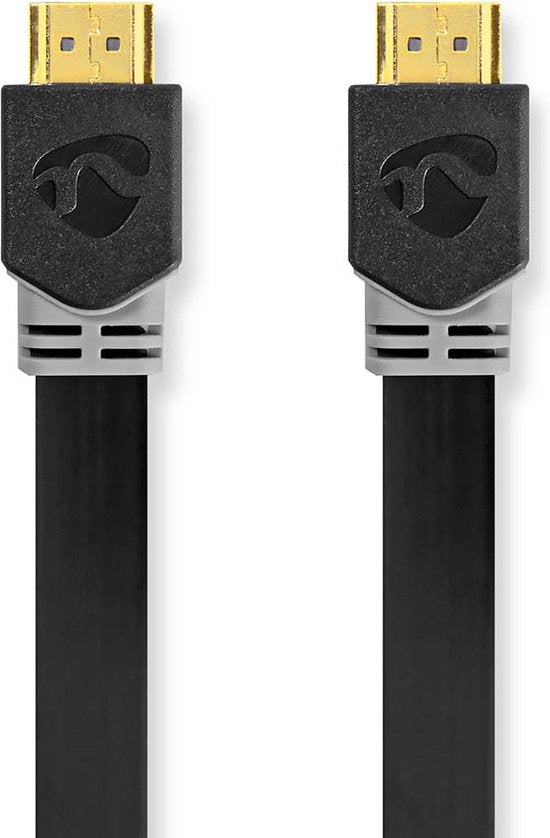 Nedis High Speed ​​HDMI-Kabel met Ethernet - HDMI Connector - HDMI Connector - 4K@60Hz - 18 Gbps - 2.00 m - Plat - PVC - Antraciet - Window Box - afbeelding 2