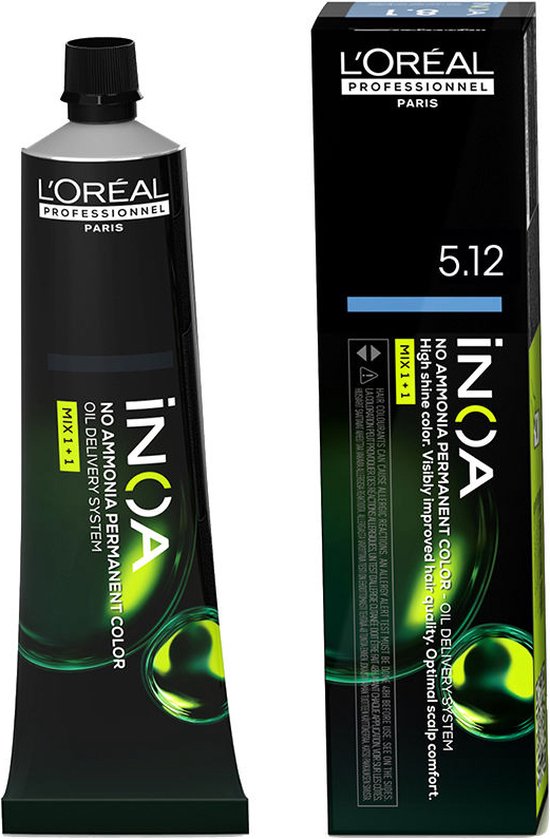 Permanente Kleur L'Oreal Professionnel Paris Inoa Color Nº 5.12 Licht essen kastanje (60 g) - afbeelding 1
